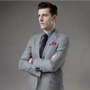 Vintage BAPE x United Arrows Moon Lambswool Houndstooth Blazer - Mens 38